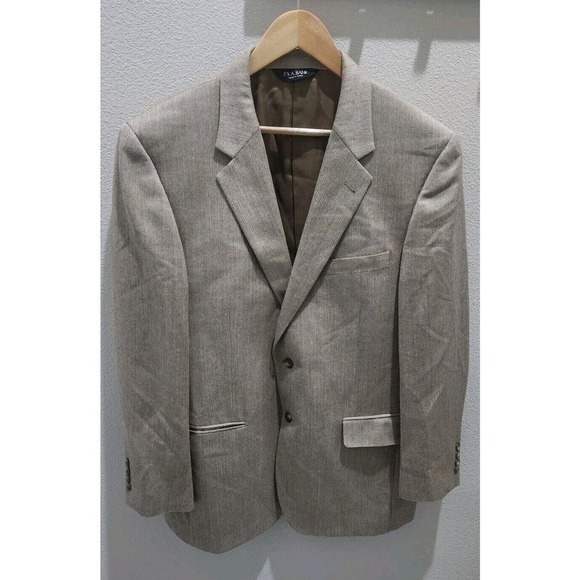 JOS A BANK SIGNATURE SILK/CAMEL HAIR HERRINGBONE SPORT COAT‎ BLAZER MEN 44R - Picture 1 of 10